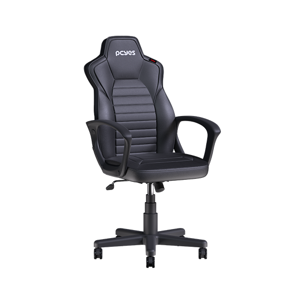 Cadeira Gamer PCYes Mad Racer STI Turbo Black Vulcan MRSTIR10PT, Inclinação 135°, Pistão a Gás, Suporta 120kg, Rodas PU