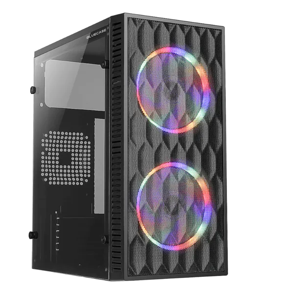 Gabinete Bluecase Hive BG-057 Mid Tower mATX Mini-ITX Lateral Vidro Temperado USB 3.0 Preto com 2 Fans