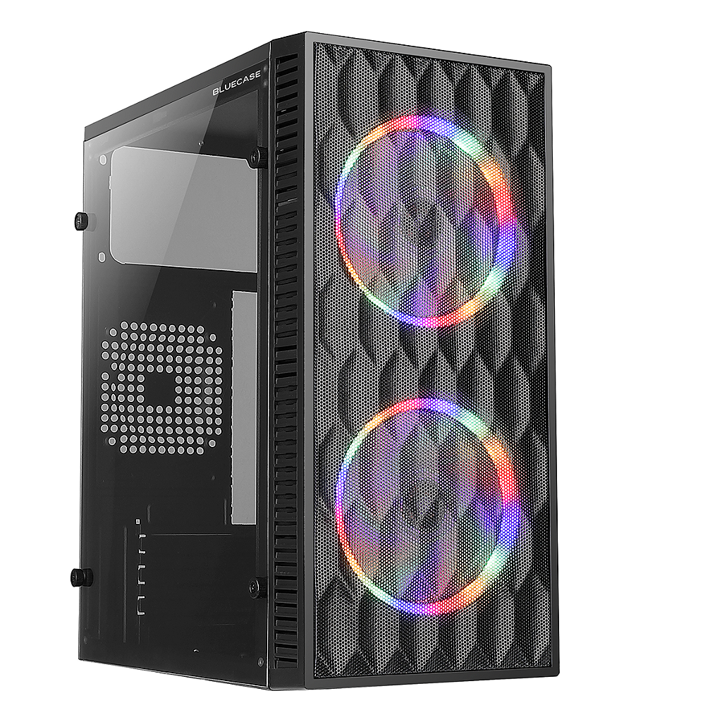Gabinete Bluecase Hive BG-057 Mid Tower mATX Mini-ITX Lateral Vidro Temperado USB 3.0 Preto com 2 Fans