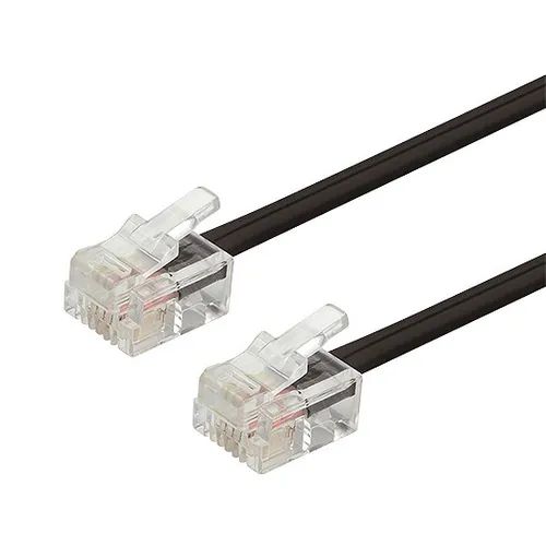 Cabo de Telefone Liso RJ11 Macho 4 Vias 2 Metros Preto para Modem e PABX - Imagem 2