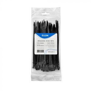 Abraçadeira de Nylon 3.6x150mm Preto com Proteção UV Pacote 100 Unidades Elgin 46AP361500100
