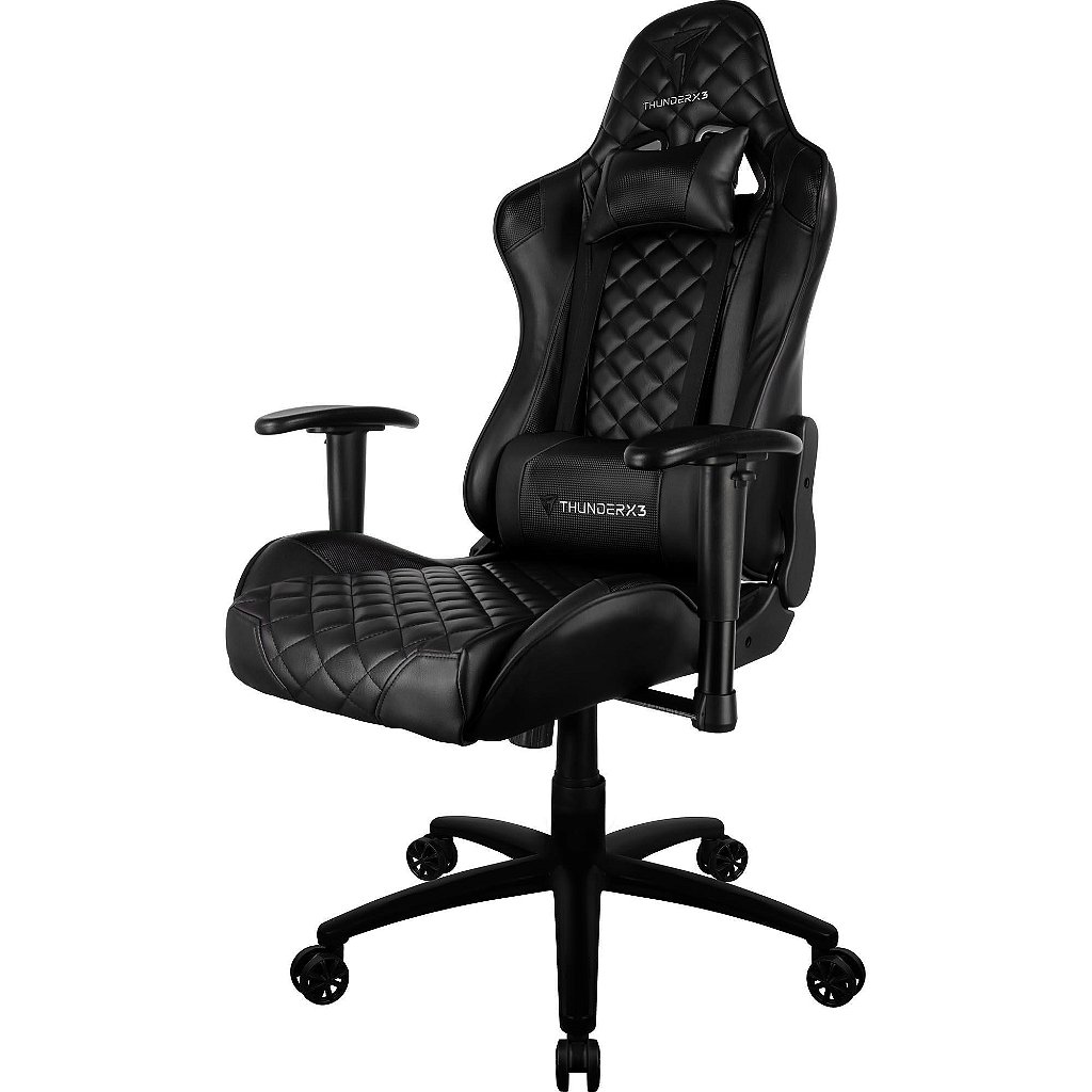 Cadeira Gamer ThunderX3 TGC12 Preta, Reclinável 135°, Pistão Classe 4, Braço 2D, Suporta até 125kg, Base de Aço - Imagem 2