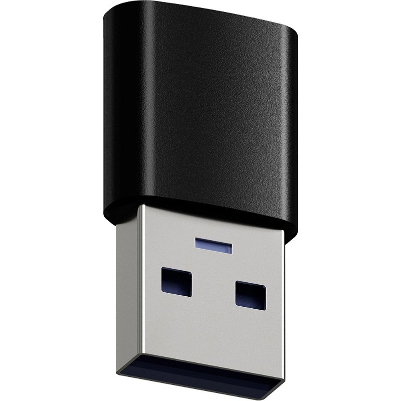Adaptador Fortrek UC2A Nano USB-A 3.0 Macho para USB-C Fêmea OTG 5Gbps 3A Preto - Imagem 2