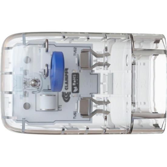 Protetor de Surto DPS Clamper Pocket Fit 1 Tomada 10A 2P Bivolt 127V/220V 6kA Transparente - Imagem 2