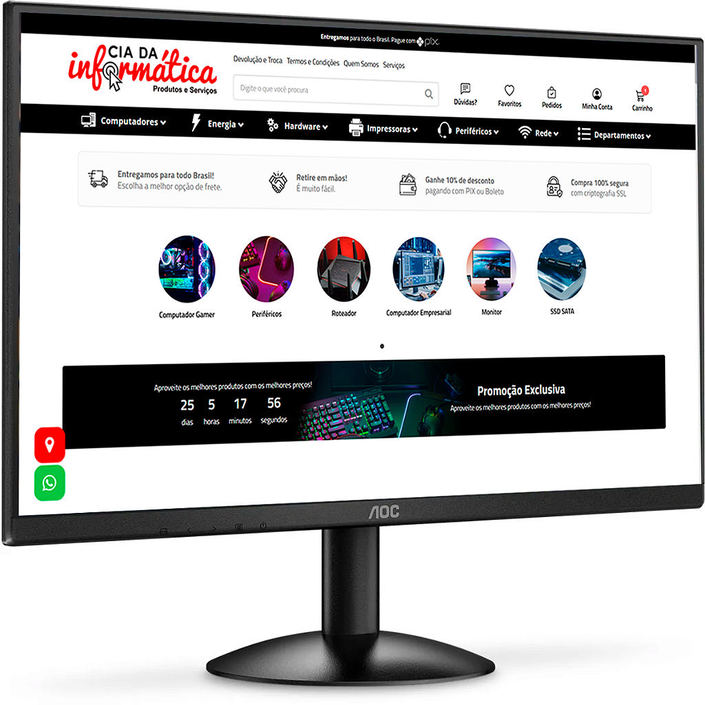 Monitor 21.5" 22B30HM2 AOC Full HD 1920x1080 VA 120Hz 1ms HDMI VGA Preto - Imagem 2