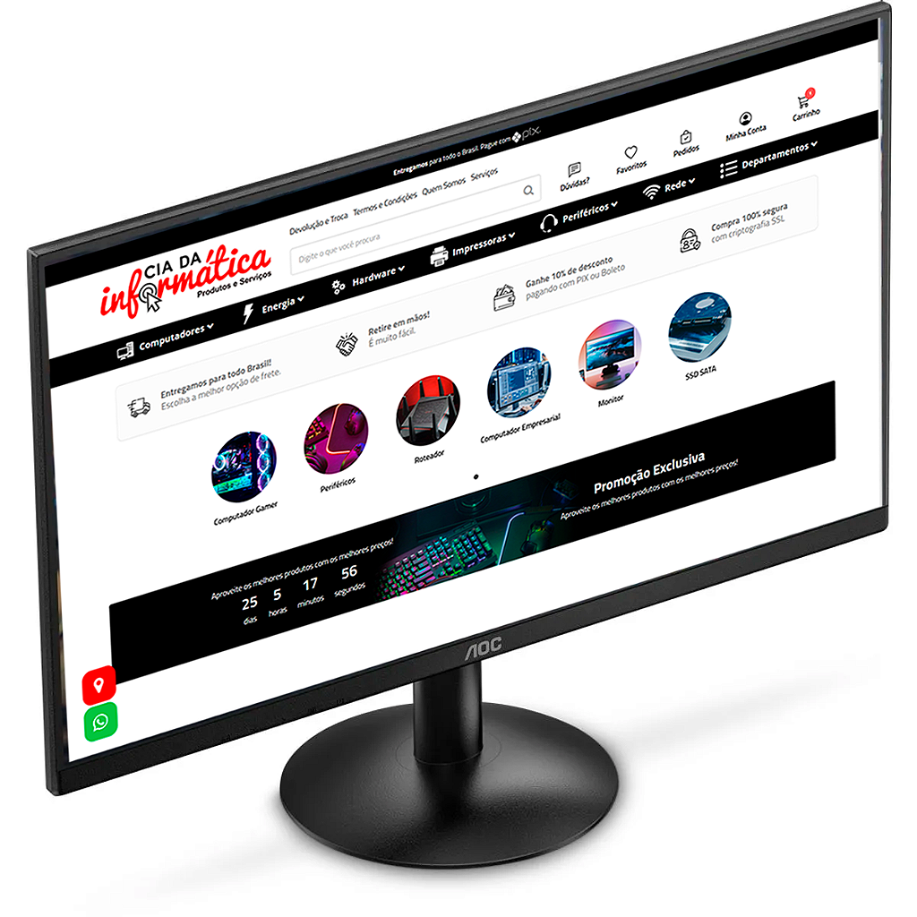 Monitor 21.5" 22B30HM2 AOC Full HD 1920x1080 VA 120Hz 1ms HDMI VGA Preto - Imagem 4