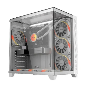 Gabinete Gamer PCYes Forcefield White Ghost GFFMAXWG Mid Tower ATX Vidro Temperado Branco
