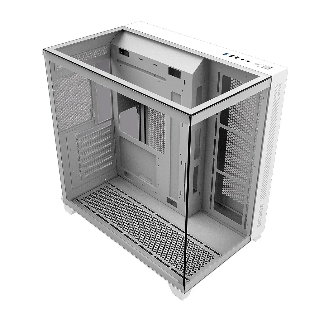 Gabinete Gamer PCYes Forcefield White Ghost GFFMAXWG Mid Tower ATX Vidro Temperado Branco - Imagem 2