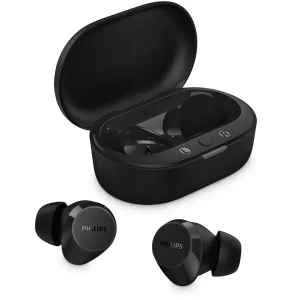 Fone de Ouvido Philips TAT1209BK/00 True Wireless Bluetooth 5.3 com Microfone Integrado e Resistência IPX4 Preto
