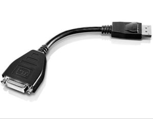 Adaptador Conversor Lenovo DisplayPort Macho para DVI-I Fêmea 24+1 com Trava Resolução Full HD 1080p