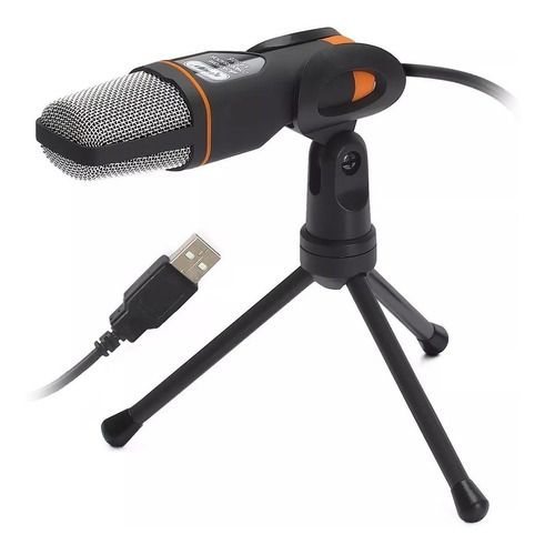 Microfone Condensador de Mesa Knup KP-916 com Conexão USB e Tripé Ajustável Cancelamento de Ruído