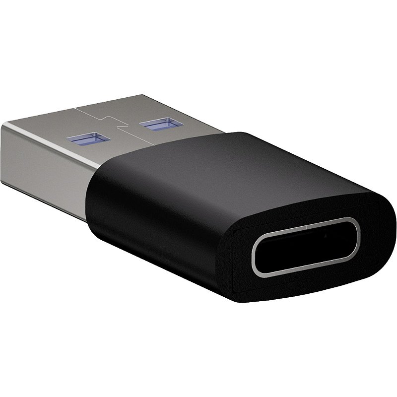 Adaptador Fortrek UC2A Nano USB-A 3.0 Macho para USB-C Fêmea OTG 5Gbps 3A Preto - Imagem 3