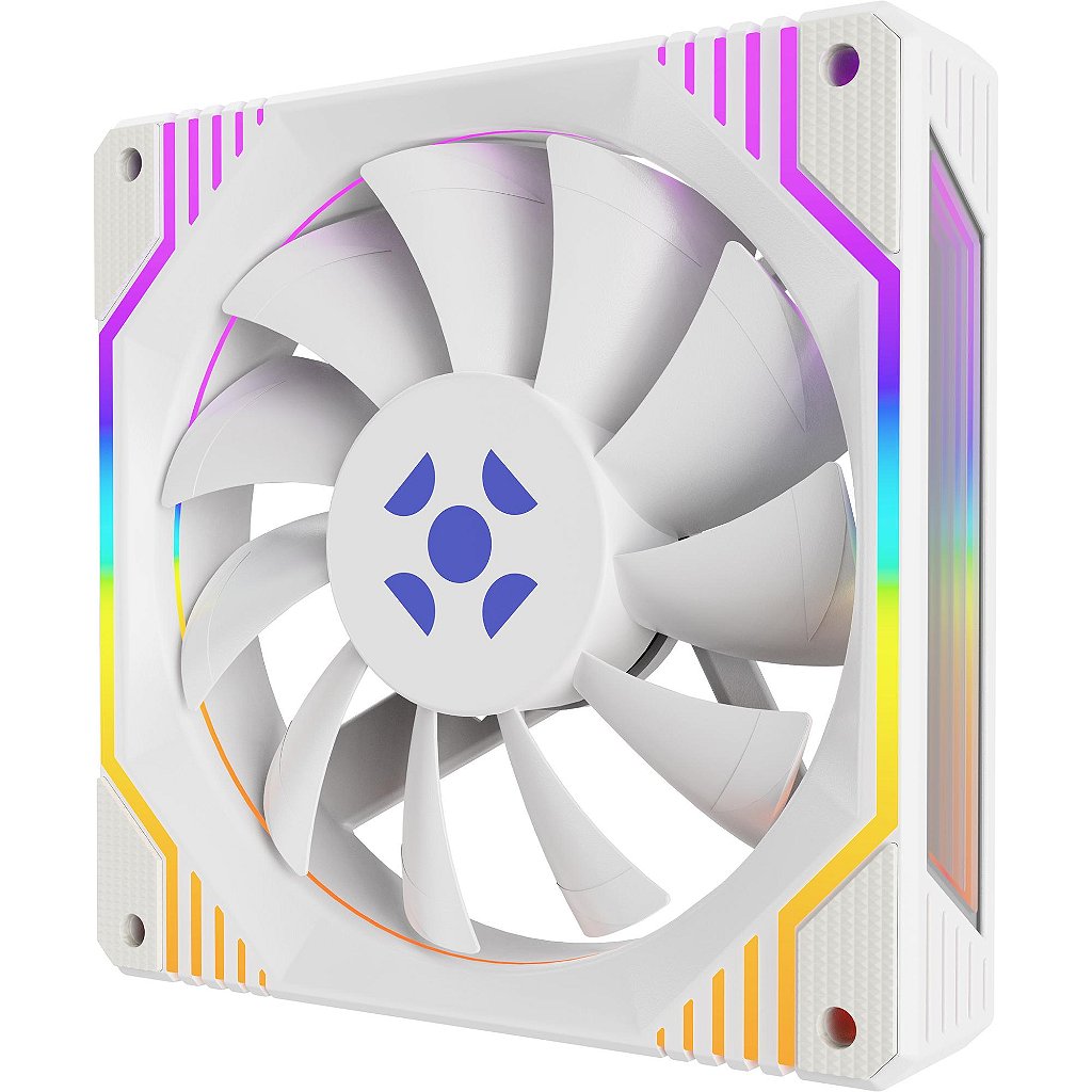 KIT c/3 Coolers ARGB + Controladora Dual Ring Branco Frosty Fortrek - Imagem 3
