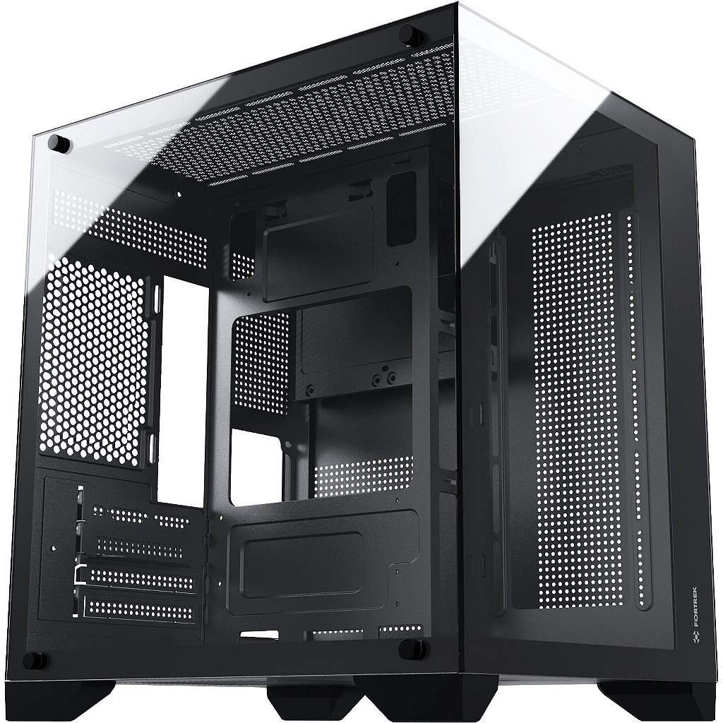 Gabinete Gamer FORTREK Clarity Mid Tower Aquário Vidro Temperado Preto Micro ATX/ITX USB 3.0