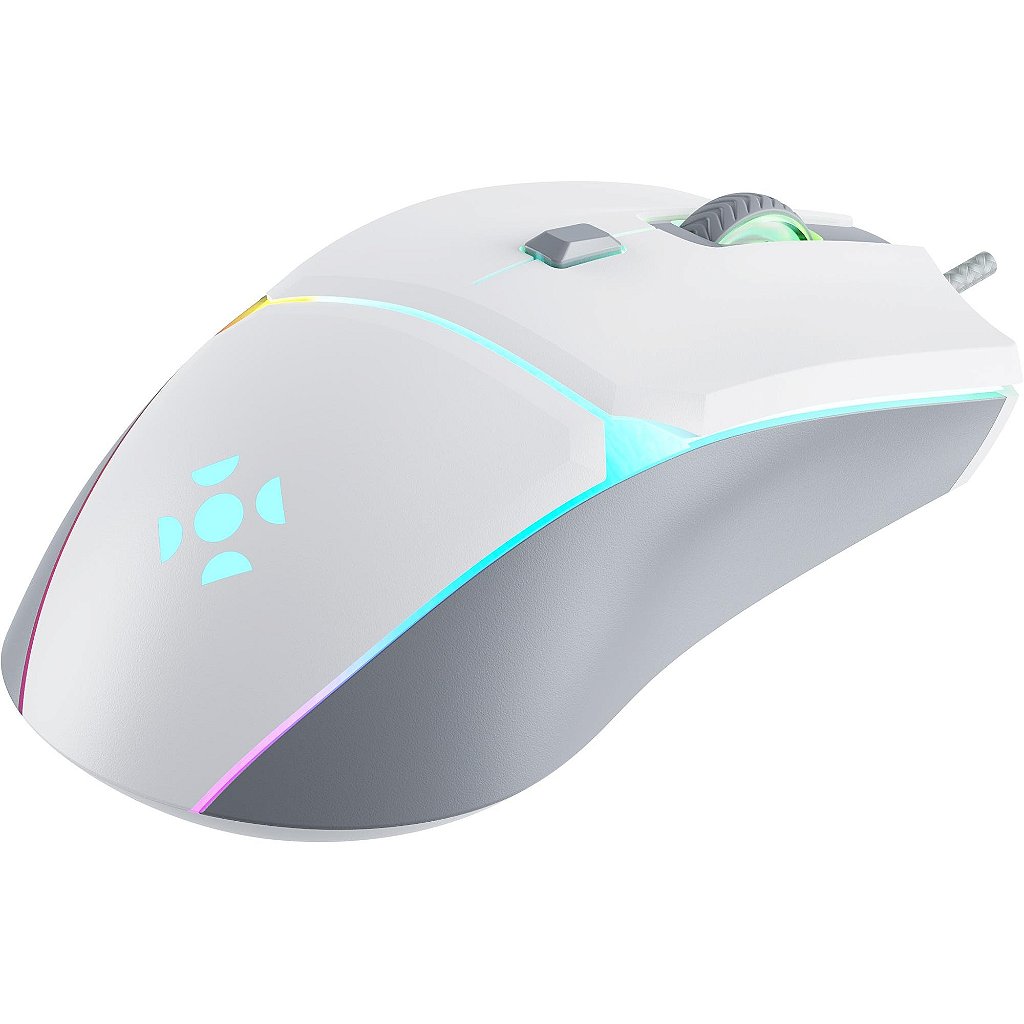Mouse Gamer Fortrek Crusader Branco 7200DPI Switch Huano RGB USB - Imagem 3