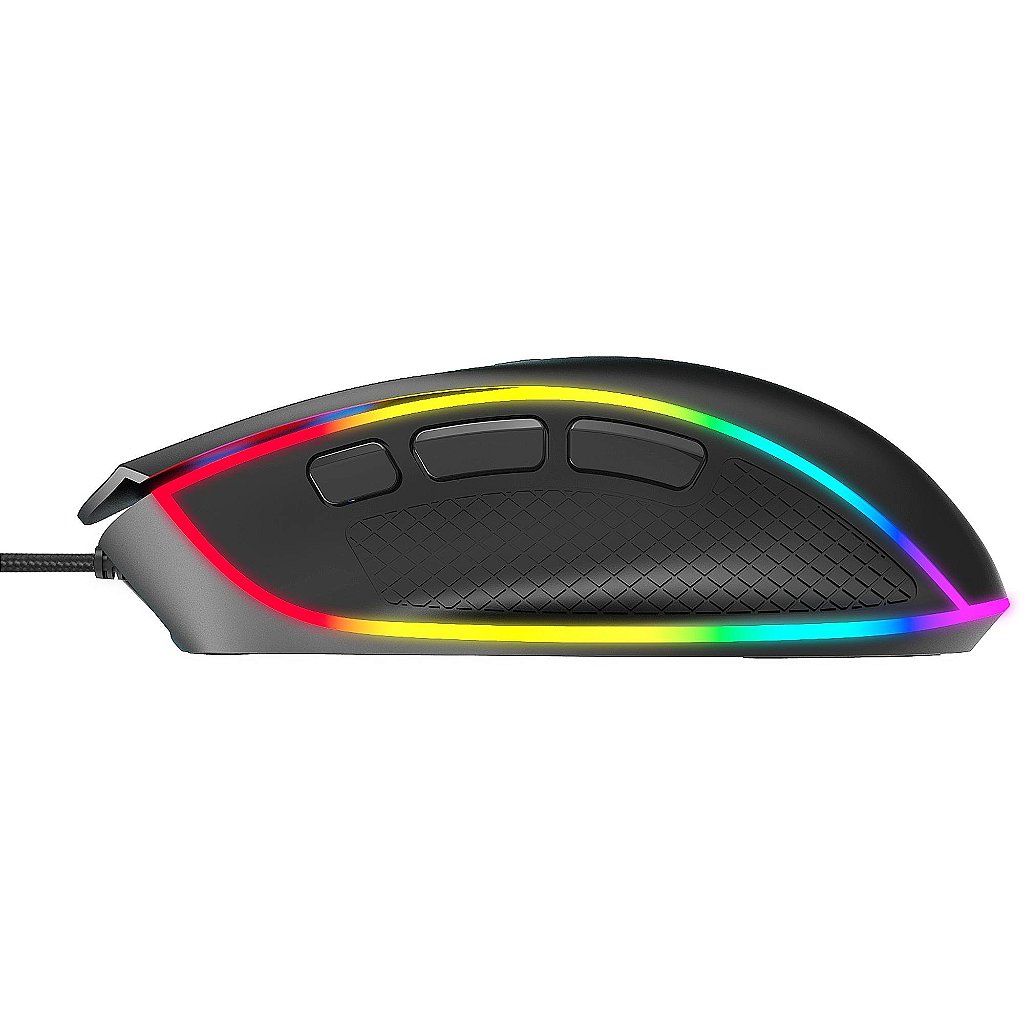 Mouse Gamer Fortrek Cruiser New Edition RGB 12000 DPI 7 Botões Sensor Óptico Pixart 3327 USB Preto - Imagem 3