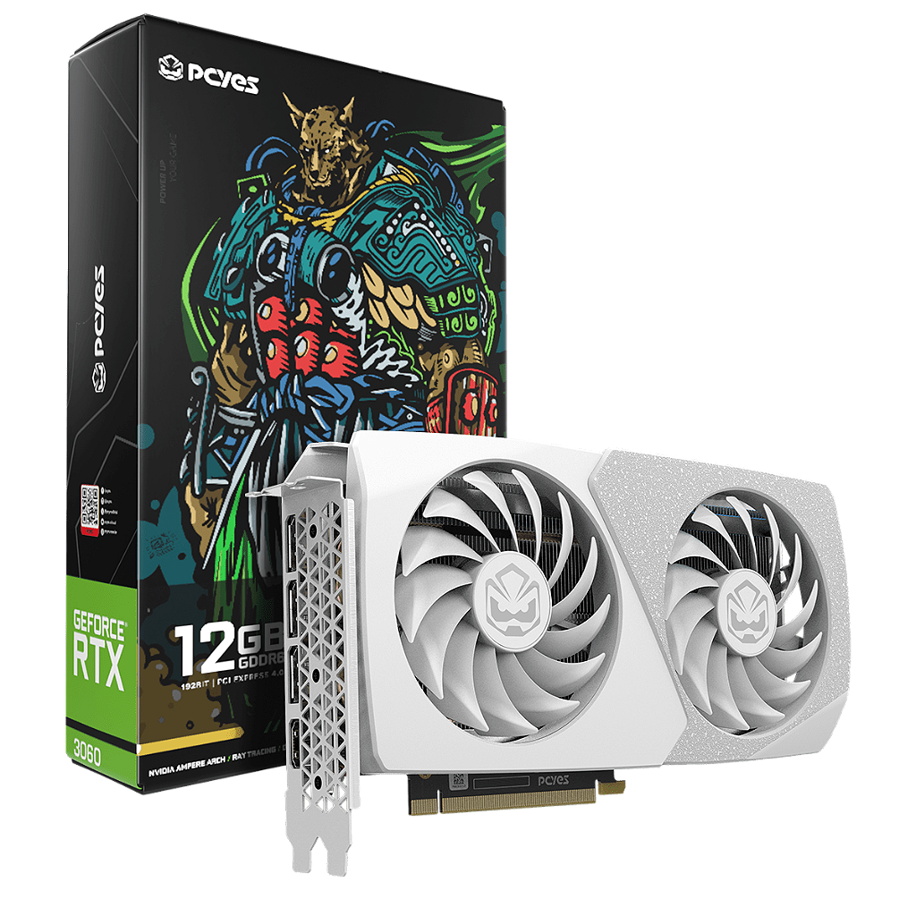 Placa de Vídeo PCYES GeForce RTX 3060 Graffiti Projeto Edge 12GB GDDR6 Dual Fan