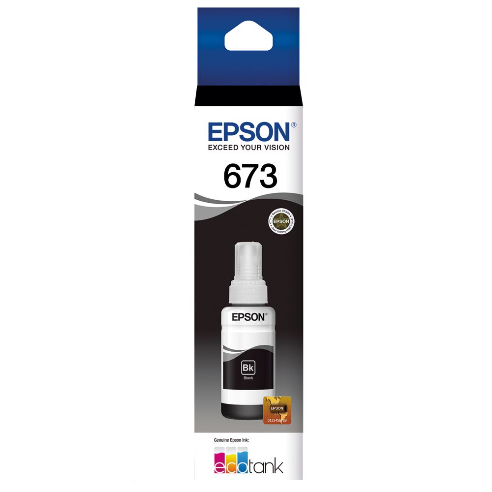 Refil de Tinta Epson T673 Preto Original C13T67312A 70ml para Impressoras L800 L810 L850 L1800 - Imagem 2
