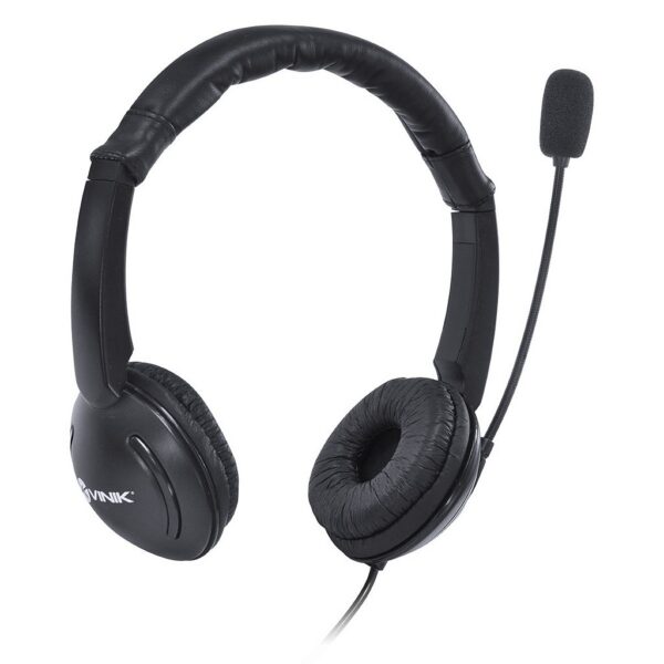 Headset Corporativo Vinik VK390 USB com Microfone Omnidirecional e Cabo Trançado de 1.8m