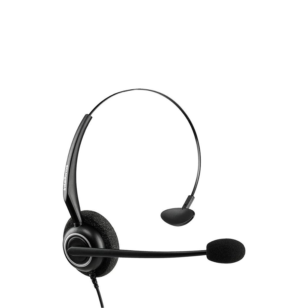 Headset Monoauricular Intelbras CHS 55 USB com Microfone Cancelador de Ruído, Controle de Volume e Tiara Ajustável