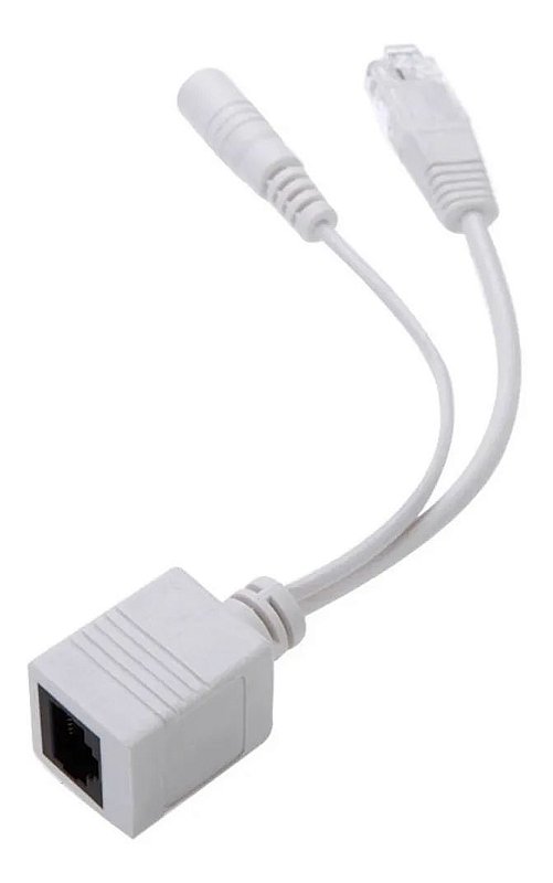 Kit Adaptador Injetor e Splitter PoE Passivo RJ45 10/100Mbps com Conector P4 5.5mm - Imagem 2