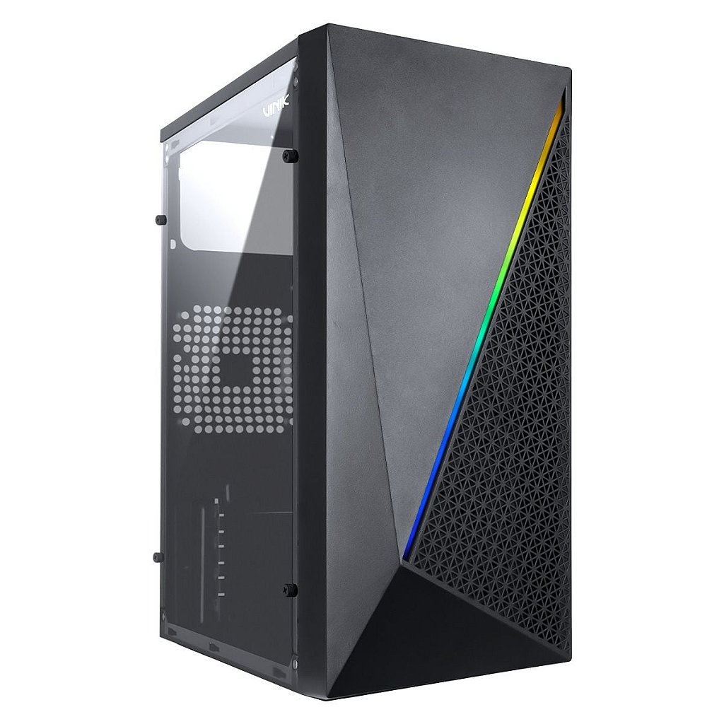 Gabinete Gamer Vinik Murk GGMACBK Mid-Tower mATX/ITX Janela Acrílico Fita LED RGB USB 3.0 Preto
