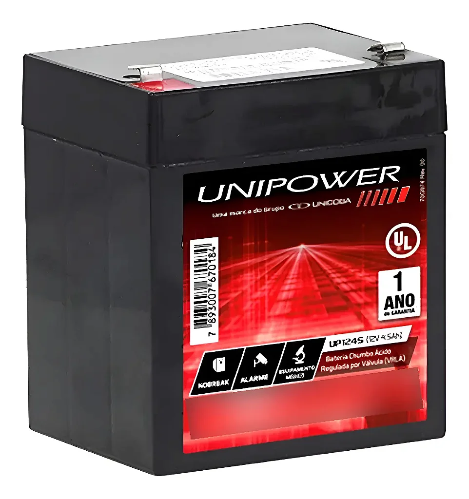Bateria Selada UNIPOWER UP1250 12V 5.0Ah para Nobreak e Sistemas de Segurança