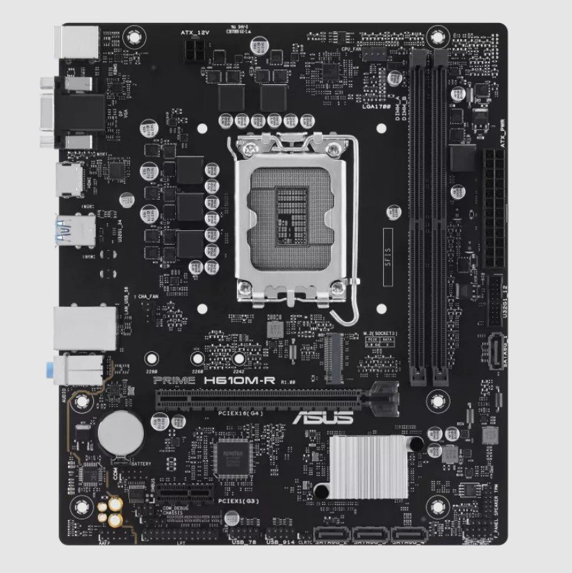 Placa-Mãe LGA1700 H610 Asus PRIME H610M-R DDR5 NVMe M.2 HDMI DisplayPort VGA mATX