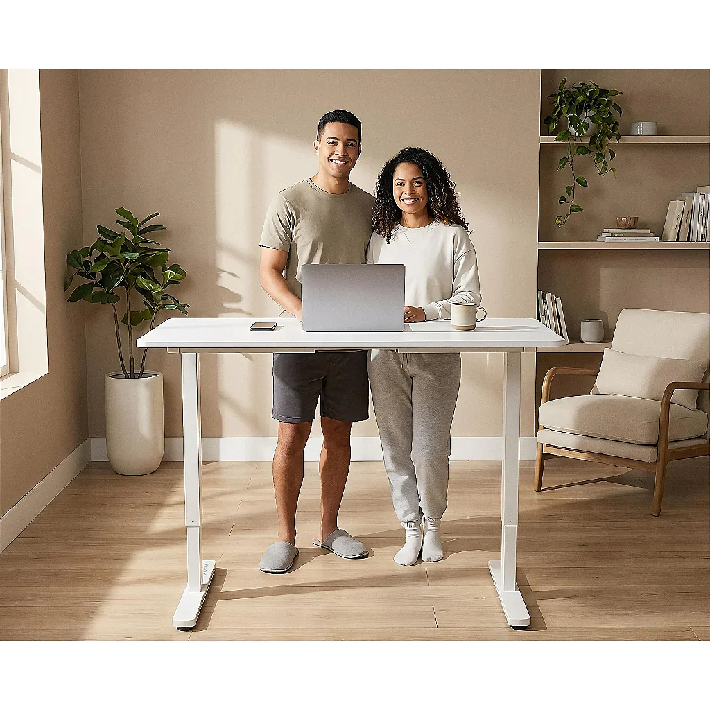 Mesa Elétrica com Altura Ajustável UNICO FORTREK Lift Motor Único 120x60cm Suporta 60kg Branca