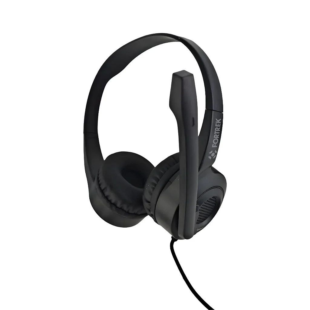 Headset CORP FORTREK HBS102 Office USB com Microfone Articulado Driver 40mm Preto