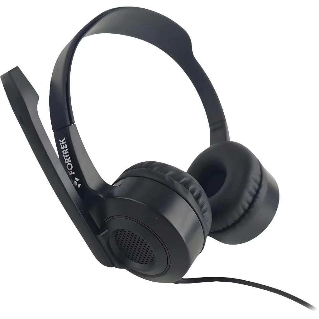 Headset CORP FORTREK HBS102 Office USB com Microfone Articulado Driver 40mm Preto