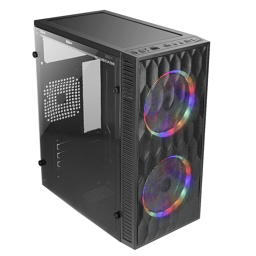 Gabinete Bluecase Hive BG-057 Mid Tower mATX Mini-ITX Lateral Vidro Temperado USB 3.0 Preto com 2 Fans - Imagem 3