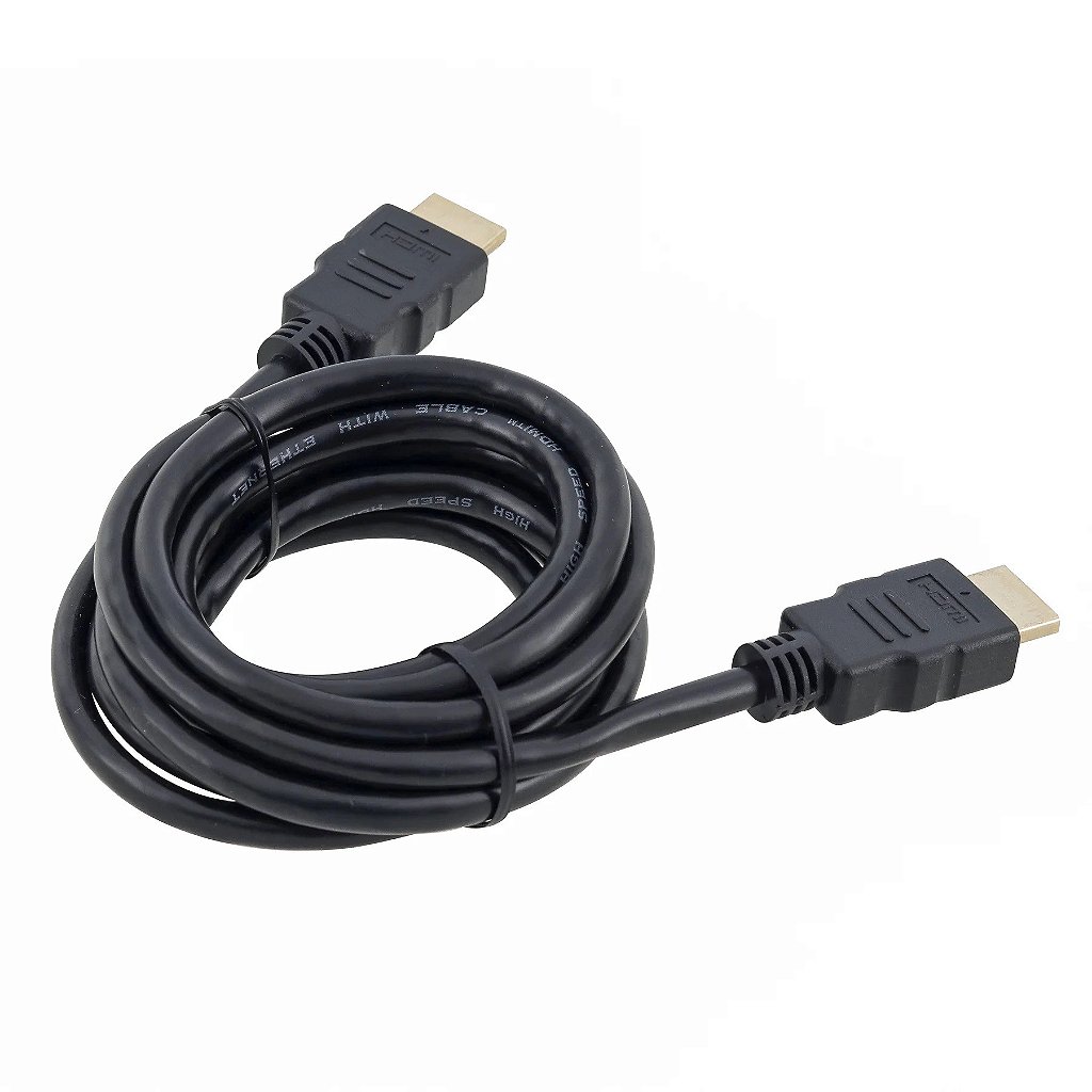 Cabo HDMI para HDMI 1.8 Metros Preto Conexão de Vídeo Digital para Monitores, TVs e Projetores OEM - Imagem 2