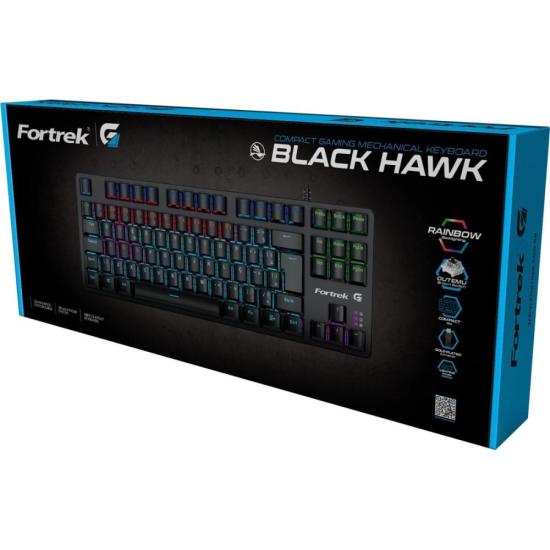 Teclado Mecânico Gamer Fortrek Black Hawk Compact TKL Switch Brown ABNT2 USB - Imagem 4