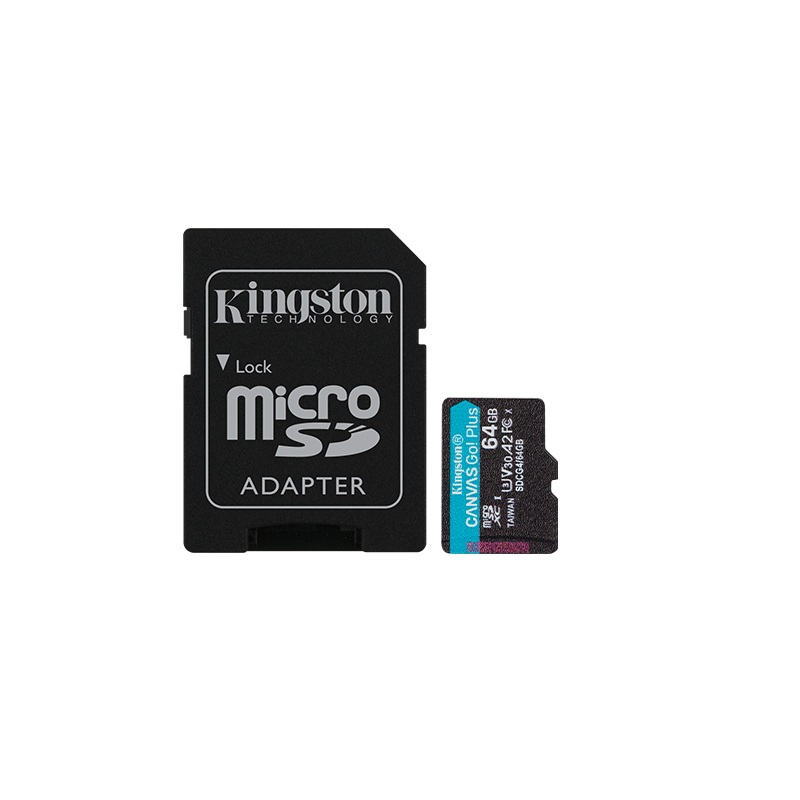 Cartão de Memória MicroSD Kingston Canvas Go! Plus 64GB Classe 10 200MB/s com Adaptador SD SDCG4/64GB