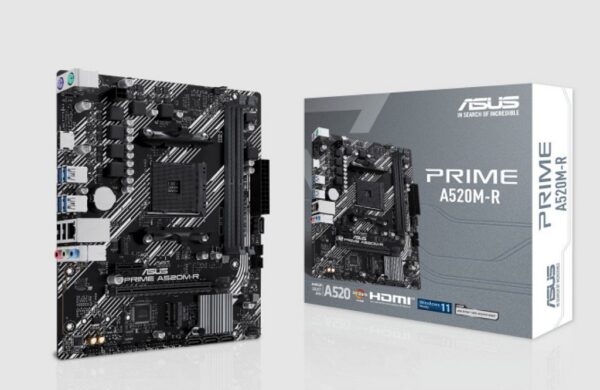 Placa-Mãe AM4 A520 Asus PRIME A520M-K DDR4 NVMe M.2 HDMI mATX