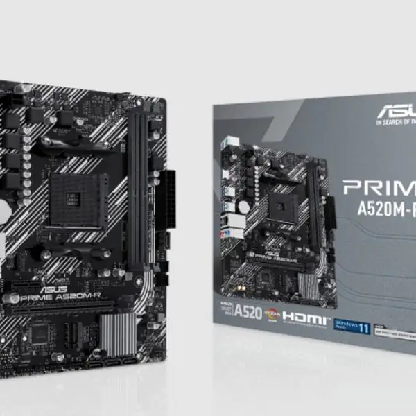 Placa-Mãe AM4 A520 Asus PRIME A520M-K DDR4 NVMe M.2 HDMI mATX