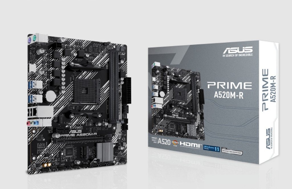 Placa-Mãe AM4 A520 Asus PRIME A520M-K DDR4 NVMe M.2 HDMI mATX