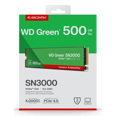 SSD Western Digital WD Green SN3000 500GB NVMe M.2 2280 PCIe 4.0 5000MB/s