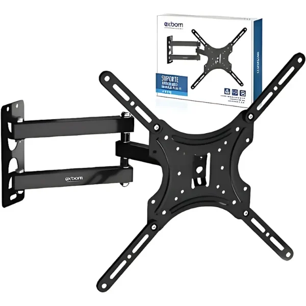 Suporte de Parede Articulado Duplo Exbom SPTV-E330 para TV 26 a 55 polegadas até 20kg VESA 400x400