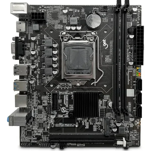Placa-Mãe LGA1151 H110 GET H110M-GET DDR4 NVMe M.2 HDMI VGA USB 3.0 mATX