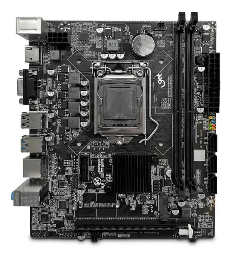 Placa-Mãe LGA1151 H110 GET H110M-GET DDR4 NVMe M.2 HDMI VGA USB 3.0 mATX
