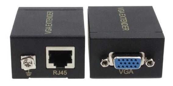 Extensor VGA para RJ45 Cat5e/Cat6 até 60 Metros 1080p Plug and Play GENERICO