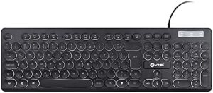 Teclado Vinik TC200 USB Slim com Fio Teclas Chocolate Redondas LED Branco Padrão ABNT2
