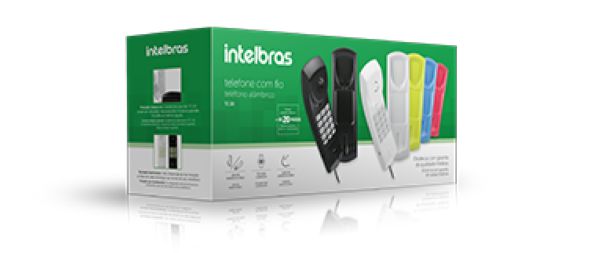 Telefone Fixo com Fio Intelbras TC20 Gôndola Preto com Teclado no Fone, Funções Mudo, Rediscar e Suporte de Parede - Imagem 4