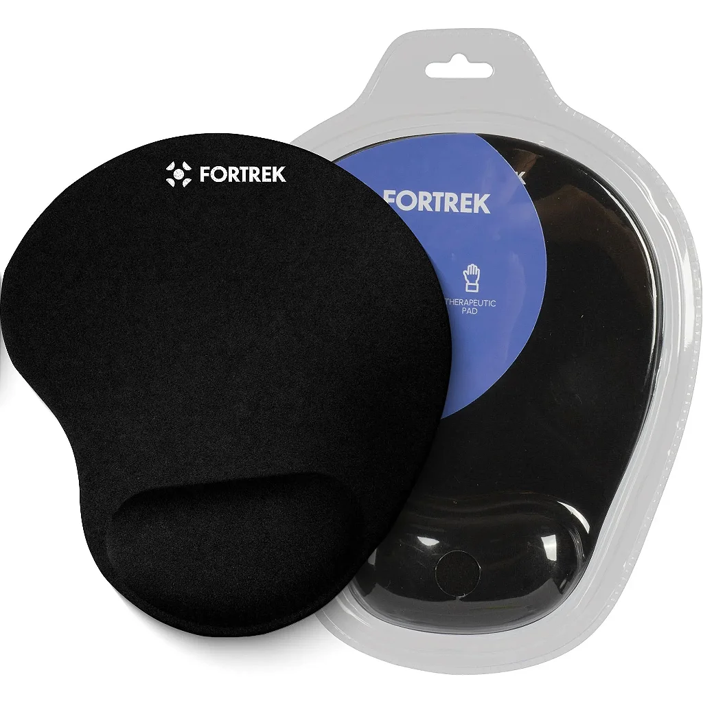Mouse Pad Ergonômico Gel Fortrek ERG-102 preto /apoio pulso/antiderrapante/microfibra/ - Imagem 2