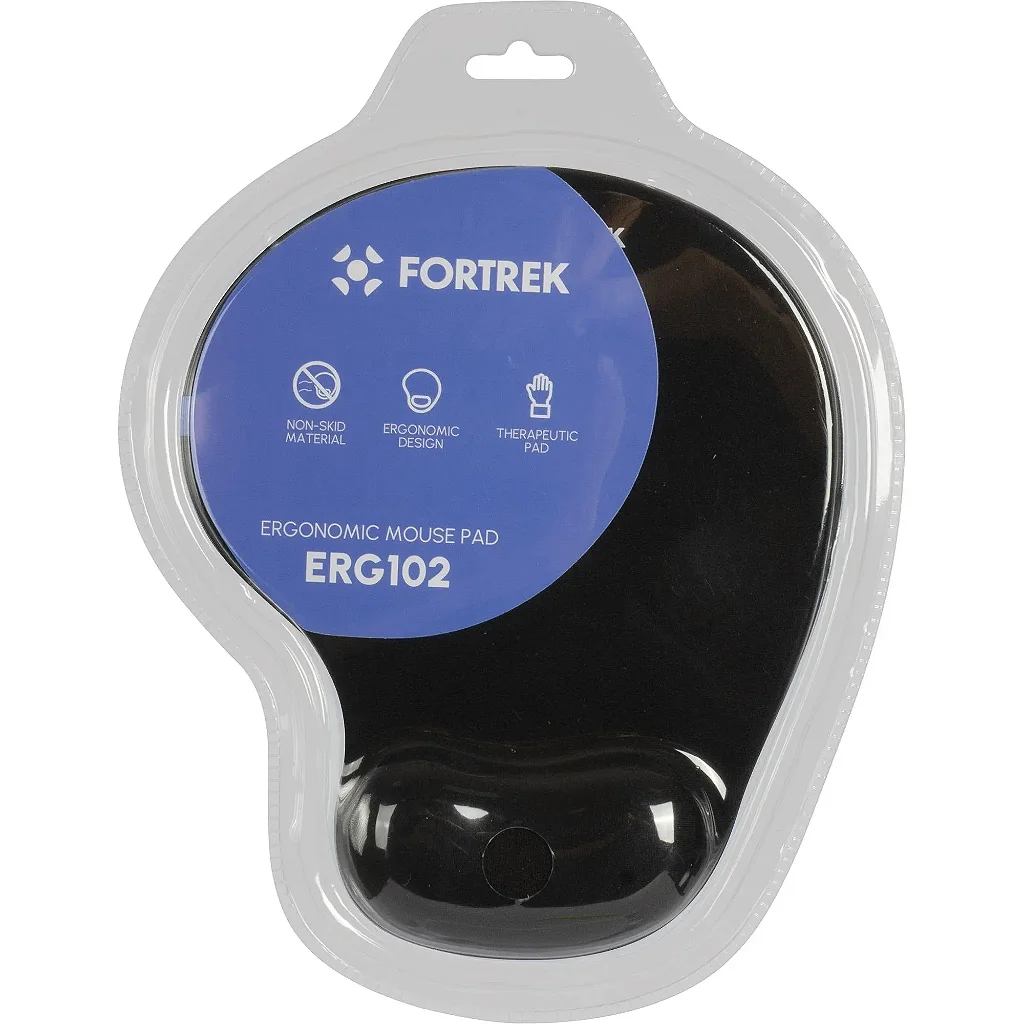 Mouse Pad Ergonômico Gel Fortrek ERG-102 preto /apoio pulso/antiderrapante/microfibra/ - Imagem 3