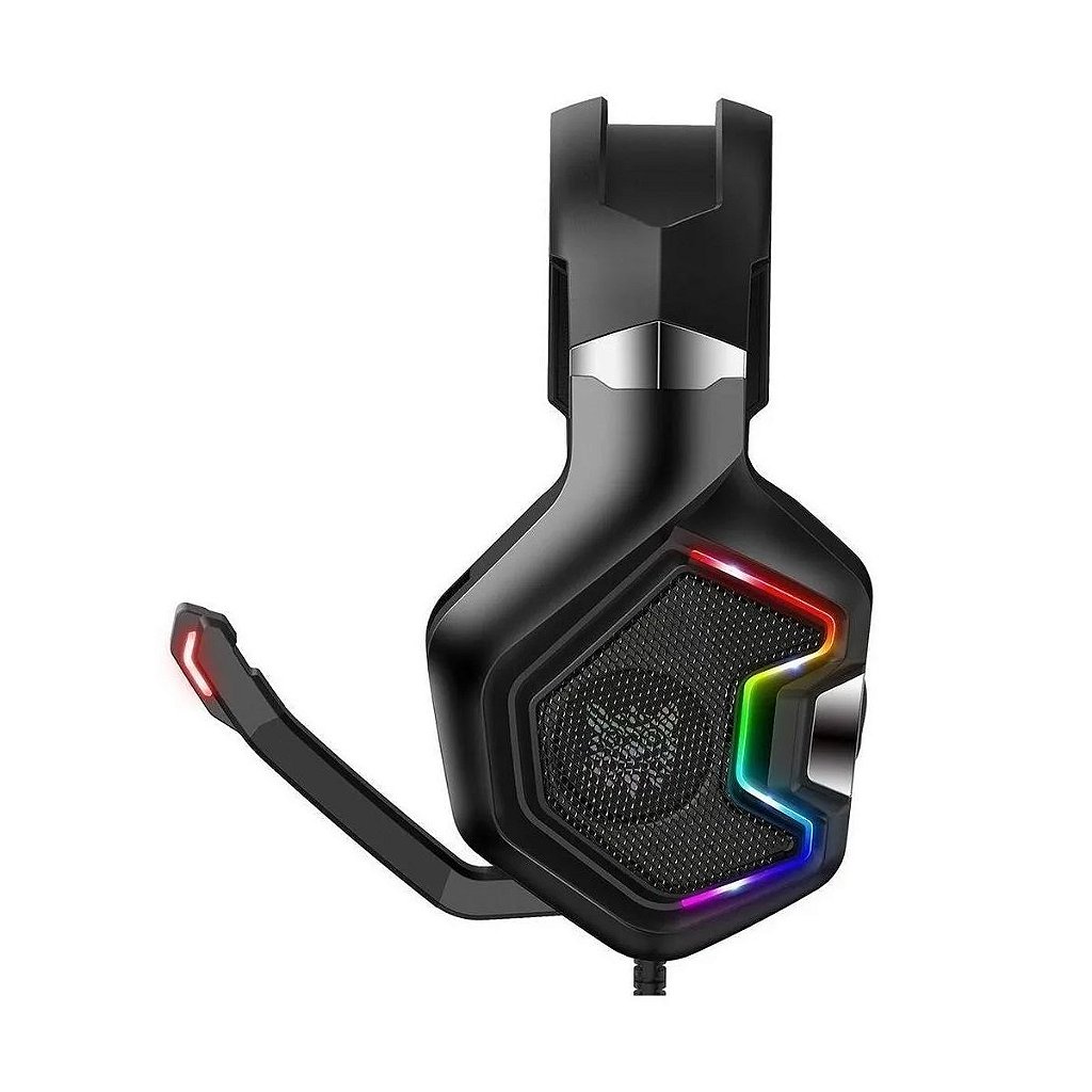 Headset Gamer Knup KP-489 RGB com Microfone Ajustável, Alto-falante 50mm, Conexão P3/P2 e USB para PC, Notebook e Celular - Imagem 3