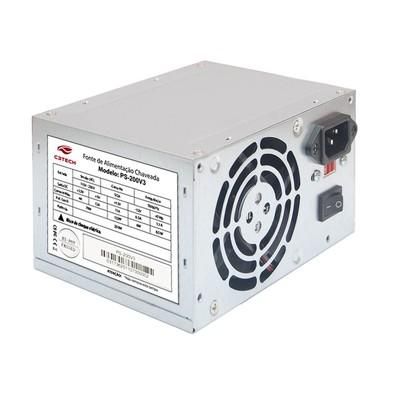 Fonte ATX 200W PS-200V4 C3Tech Bivolt Manual 20+4 Pinos 2x SATA