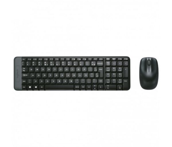 Kit Teclado e Mouse Sem Fio Logitech MK220 2.4GHz ABNT2 com Receptor USB